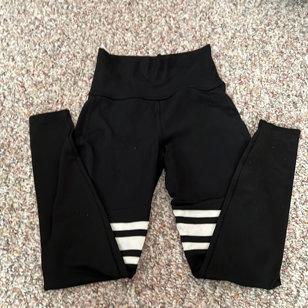 Black thigh high leggings